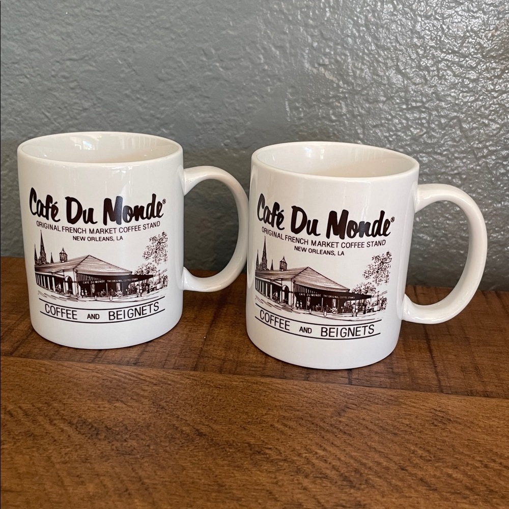Cafe du monde coffee mug Set of 2 coffee and beignets, New Orleans French Market